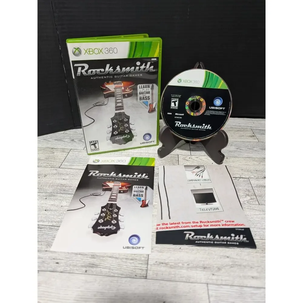 Rocksmith Guitar and Bass (Microsoft Xbox 360) Complete CIB Tested Video Game